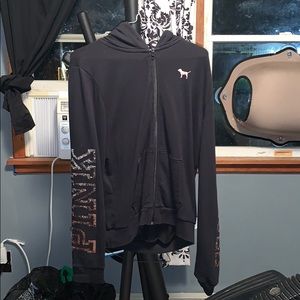 Rose gold pink zip up